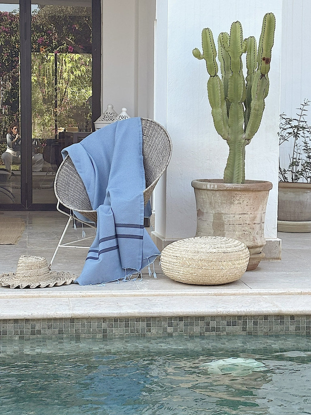 Amalfi - Fouta Bicolore - Bleu Azur/Bleu