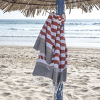 Arcachon - Fouta Tricolore - Terracotta/Taupe Clair
