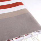 Arcachon - Fouta Tricolore - Terracotta/Taupe Clair
