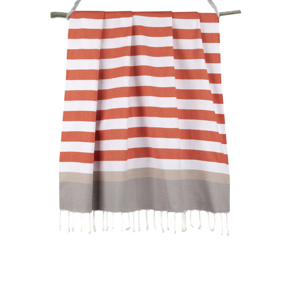 Arcachon - Fouta Tricolore - Terracotta/Taupe Clair