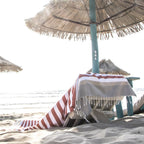 Arcachon - Fouta Tricolore - Terracotta/Taupe Clair