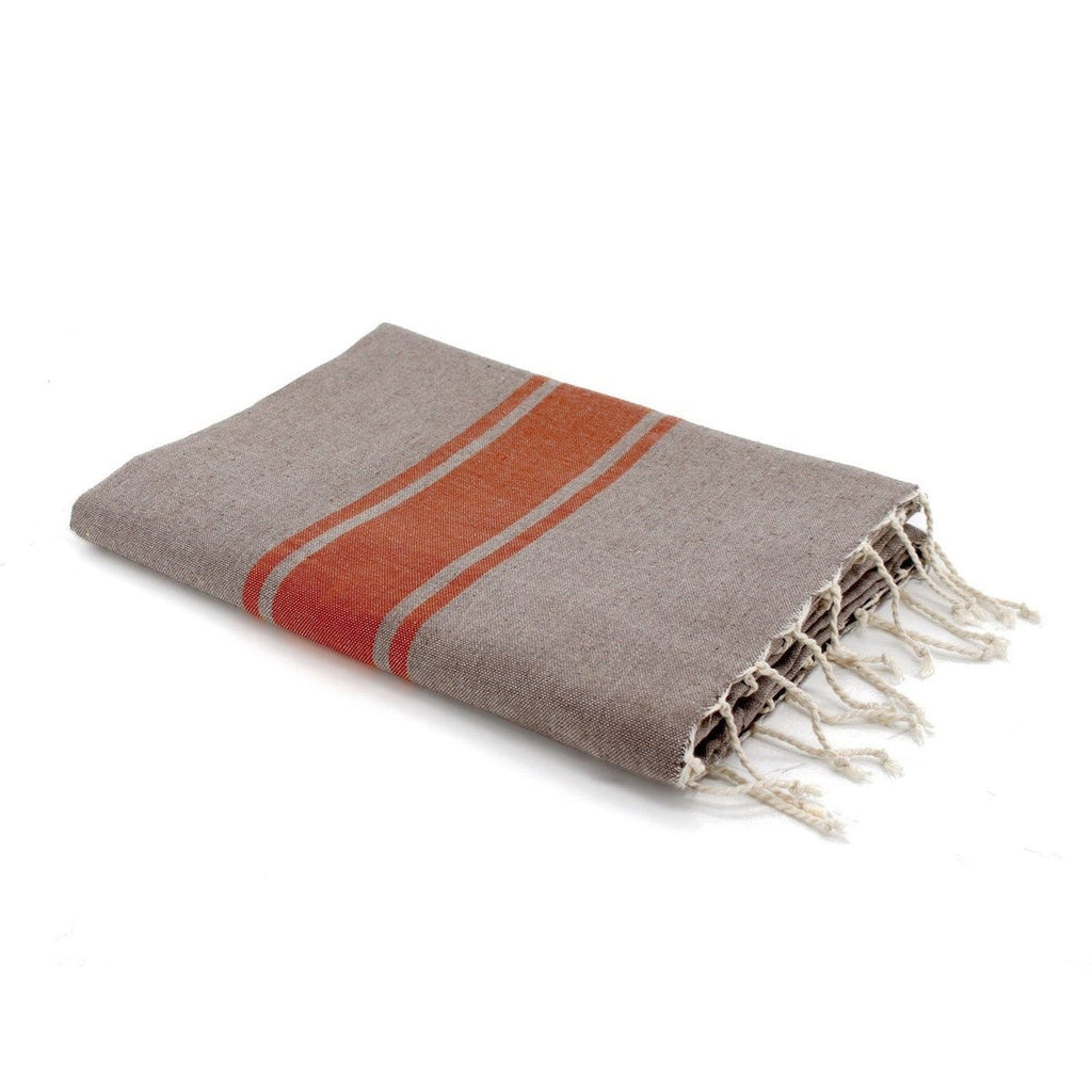 St Tropez - Fouta Bicolore - Taupe Clair/Terracotta