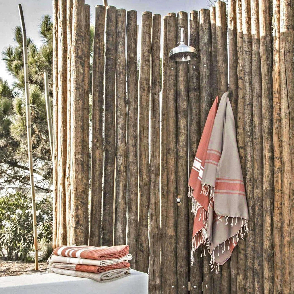 St Tropez - Fouta Bicolore - Taupe Clair/Terracotta