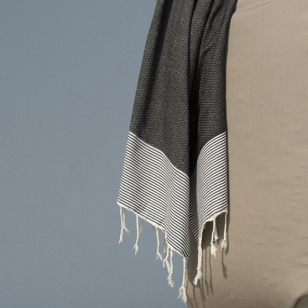Ibiza - Fouta Nid D'Abeille - Noir