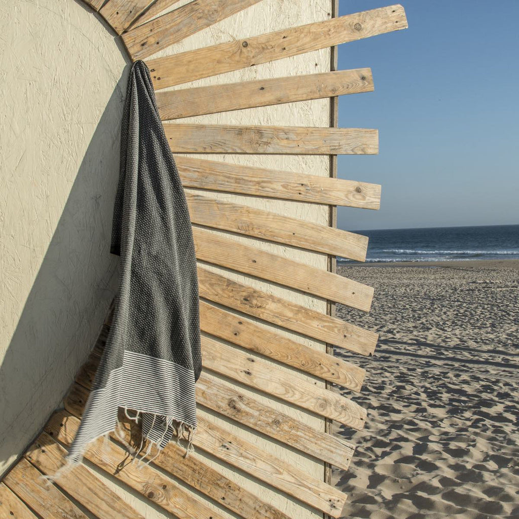 Ibiza - Fouta Nid D'Abeille - Noir