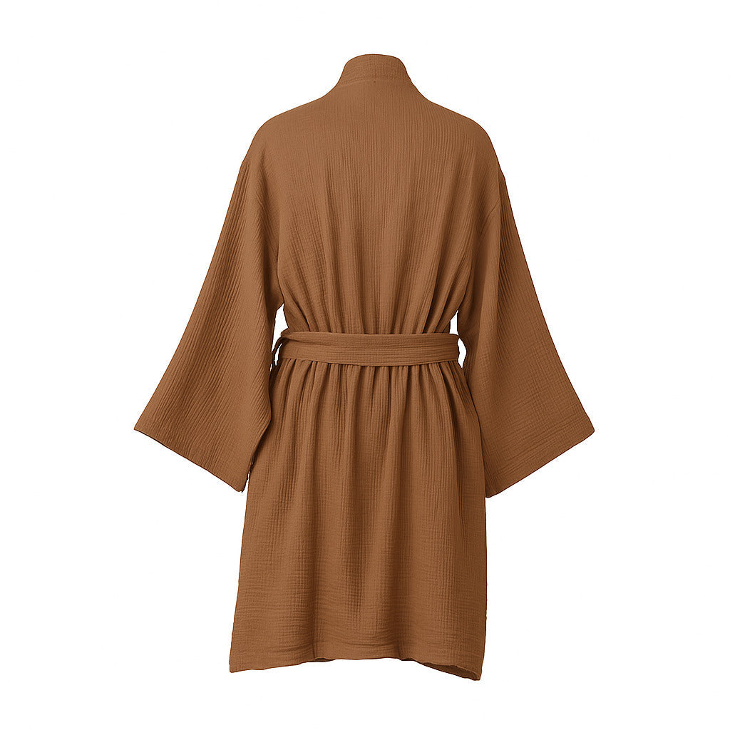 Carla - Peignoir Kimono - Noisette