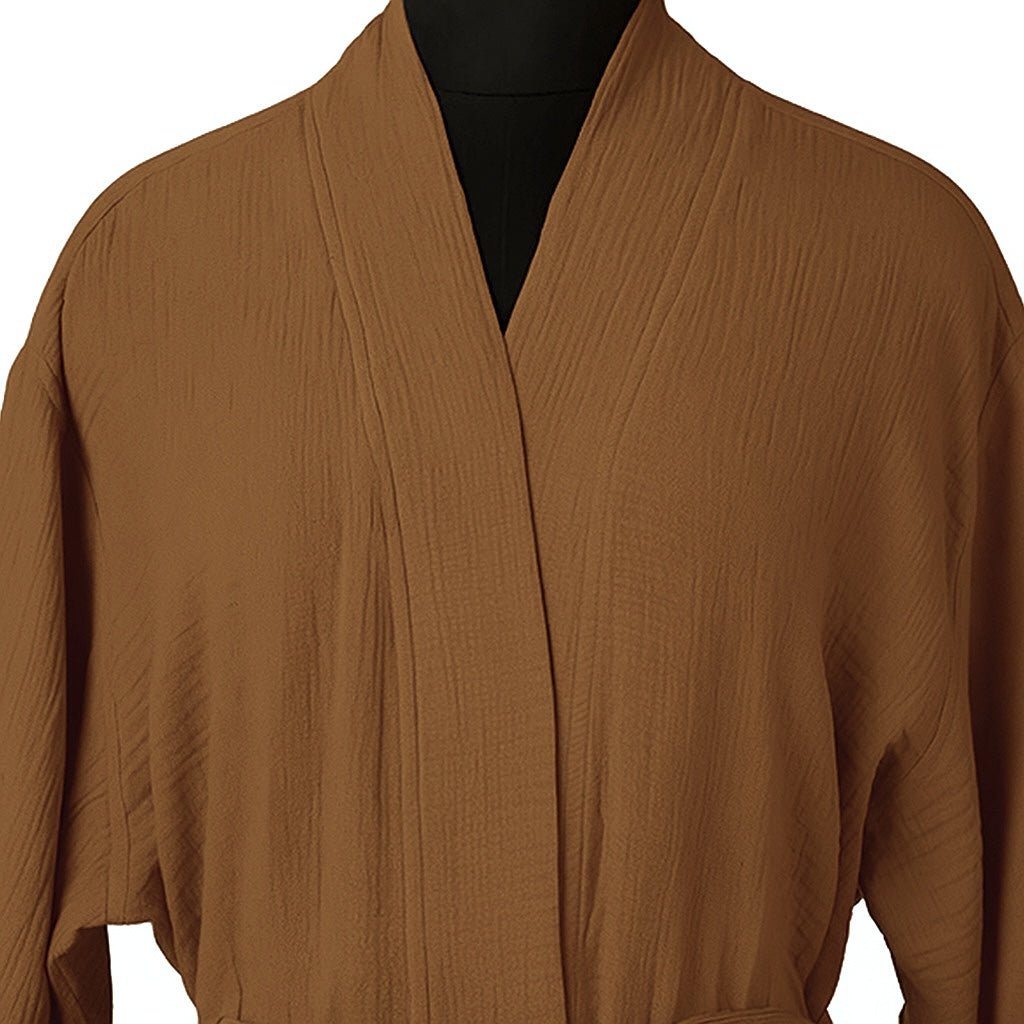 Carla - Peignoir Kimono - Noisette