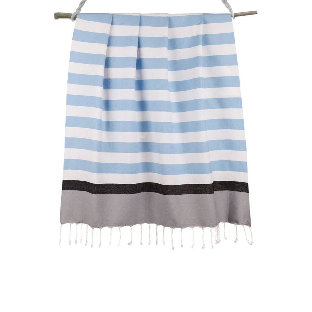 Arcachon - Fouta Tricolore - Bleu Ciel