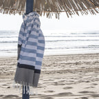 Arcachon - Fouta Tricolore - Bleu Ciel