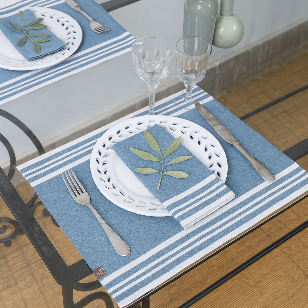 Mahdia - Set De Table (X4) - Bleu Jean