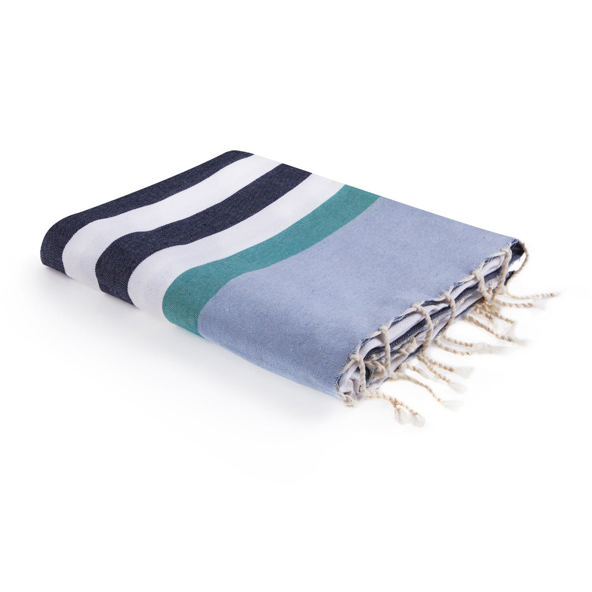 Arcachon - Fouta Tricolore - Bleu Jean