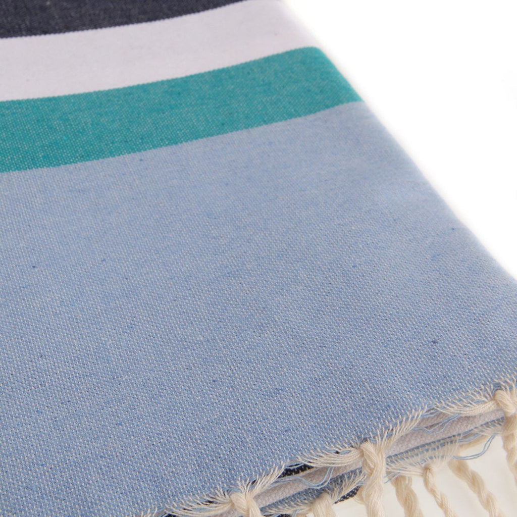 Arcachon - Fouta Tricolore - Bleu Jean