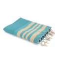 Hamptons - Fouta Nid D'Abeille - Vert Canard/Or