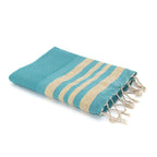 Hamptons - Fouta Nid D'Abeille - Vert Canard/Or