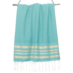 Hamptons - Fouta Nid D'Abeille - Vert Canard/Or