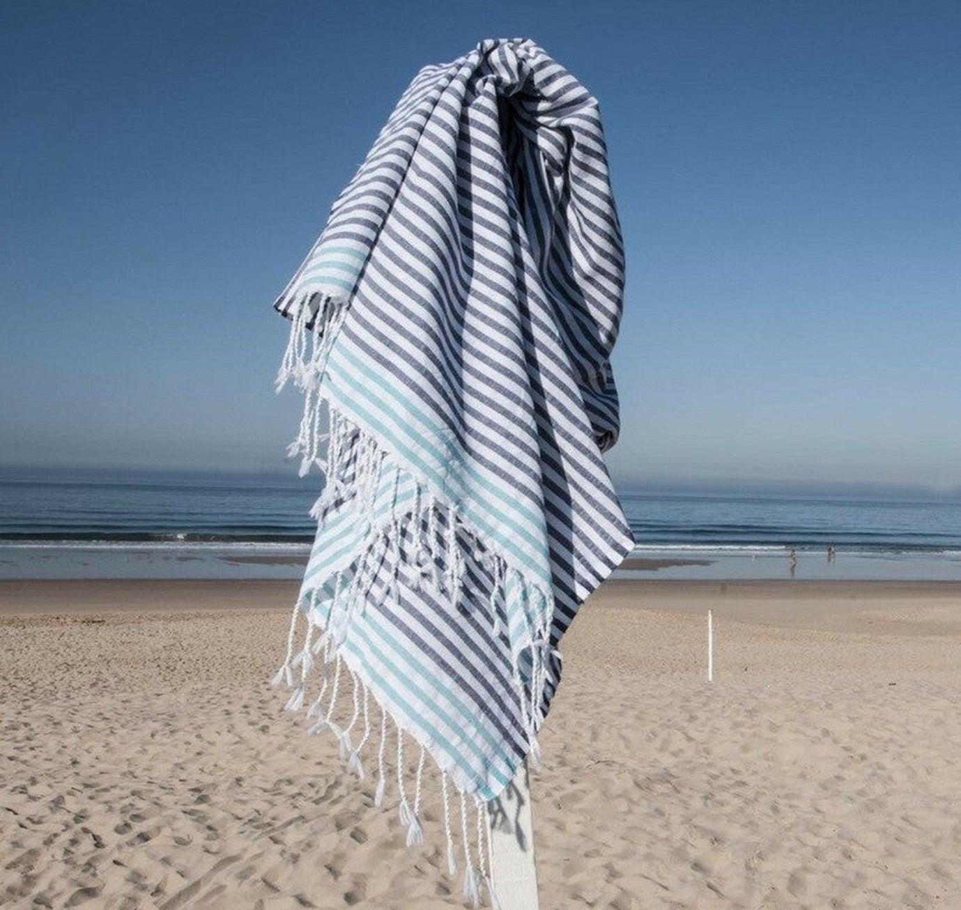 Bora Bora - Fouta Paréo - Bleu Grec/Vert Turquoise