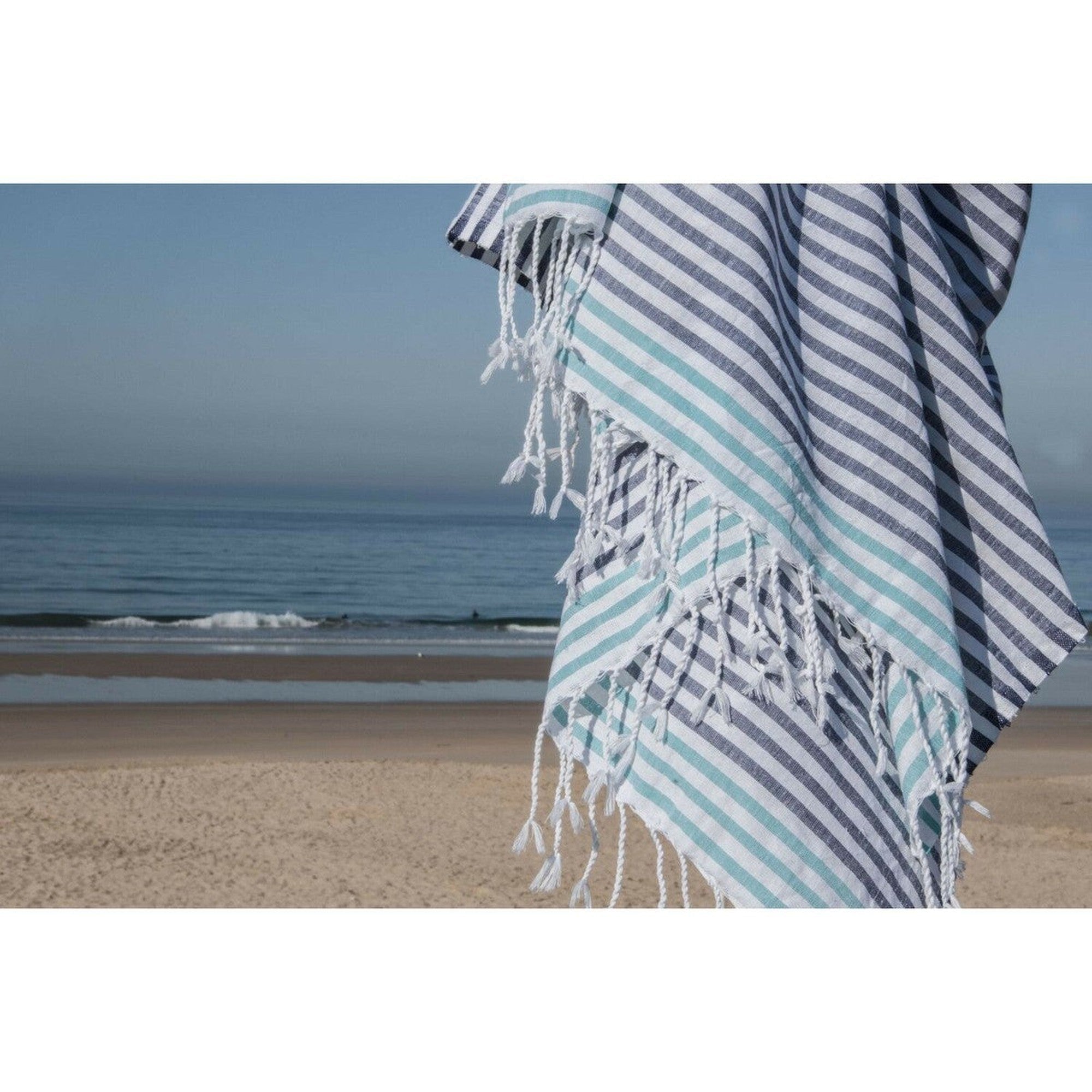 Bora Bora - Fouta Paréo - Bleu Grec/Vert Turquoise