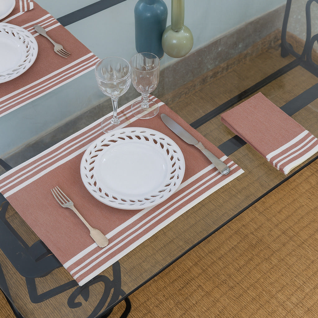 Mahdia - Set De Table (X4) - Rouge Tomette