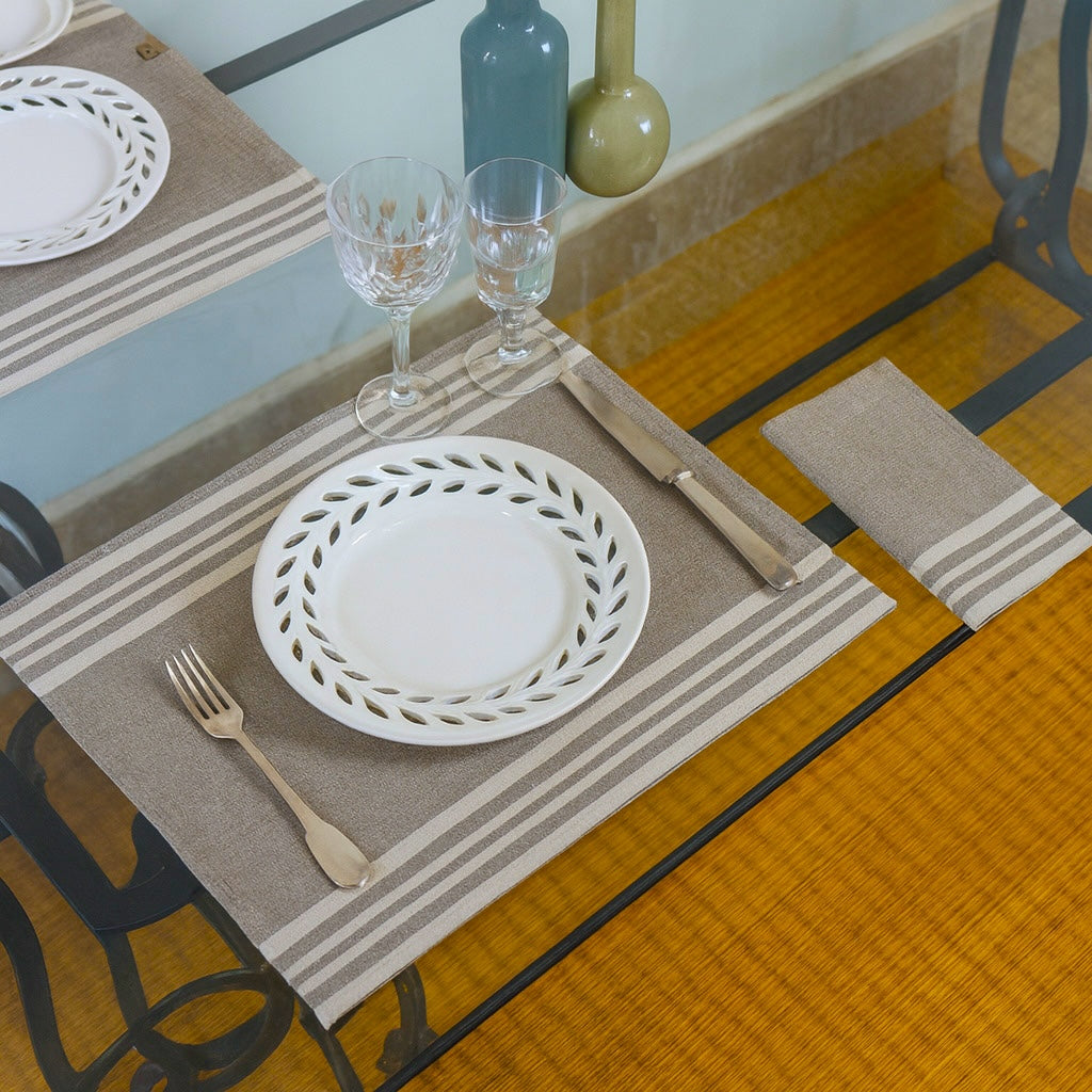 Mahdia - Set De Table (X4) - Taupe