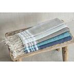 Hamptons - Foutas De Bain (1 Grande et 2 Petites) - Gris Perle/Blanc