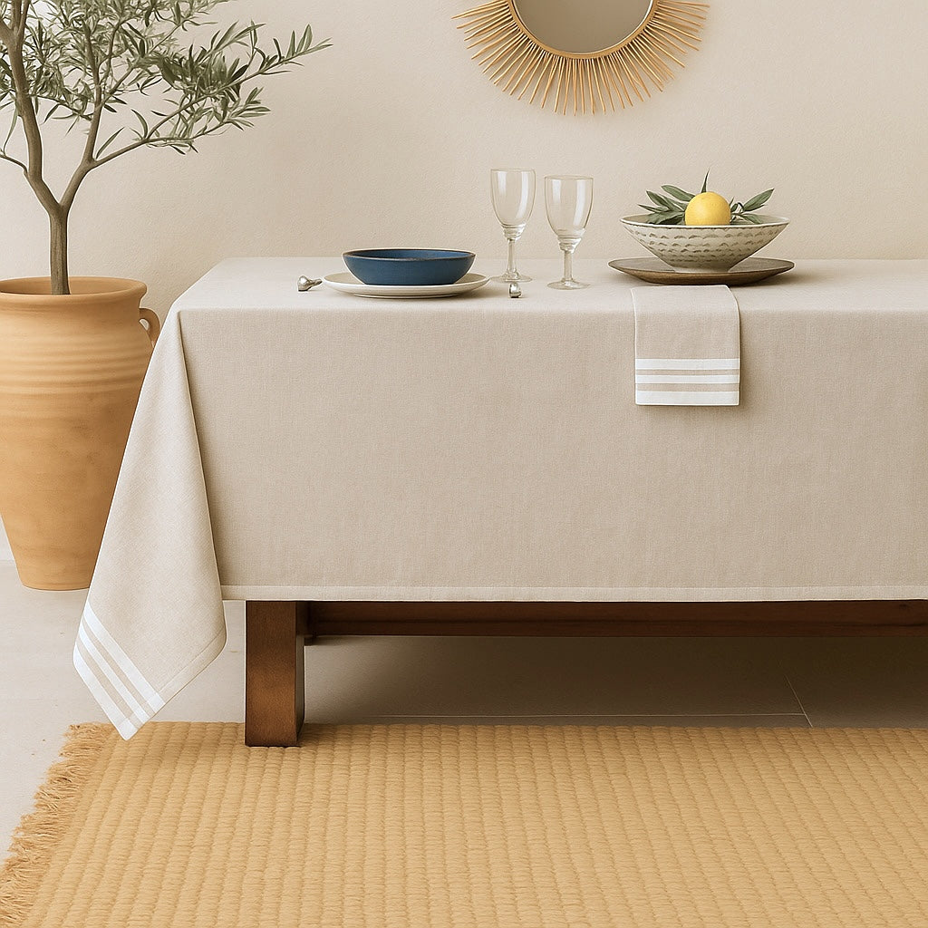Mahdia - Nappe + 10 Serviettes - Lin