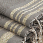Hamptons - Foutas De Bain (1 Grande et 2 Petites) - Taupe Clair/Or