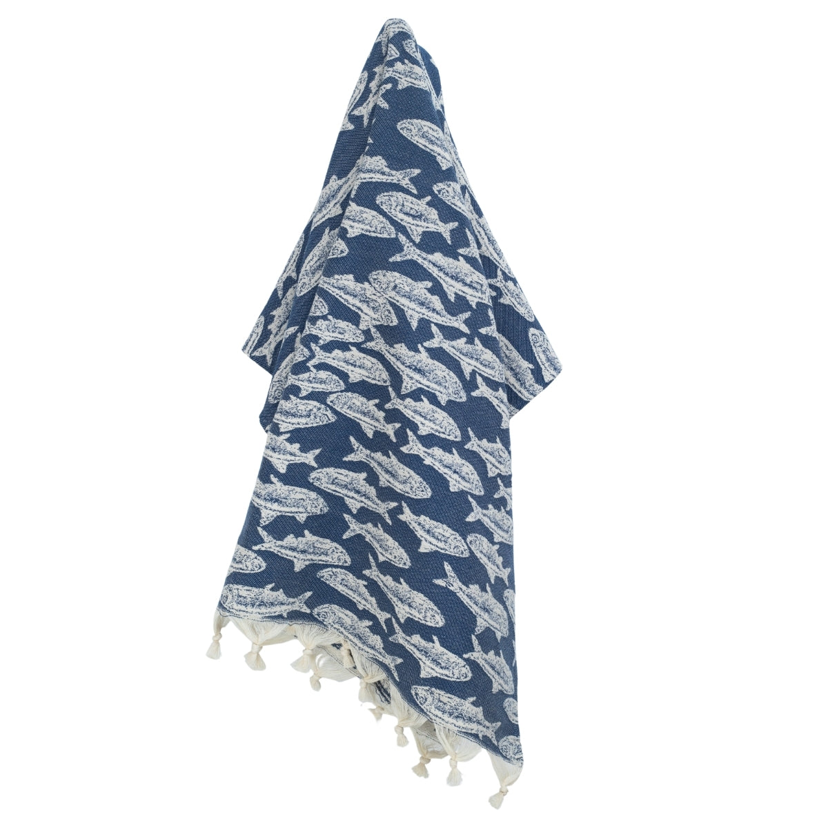Poisson - Fouta Jacquard - Bleu Jean