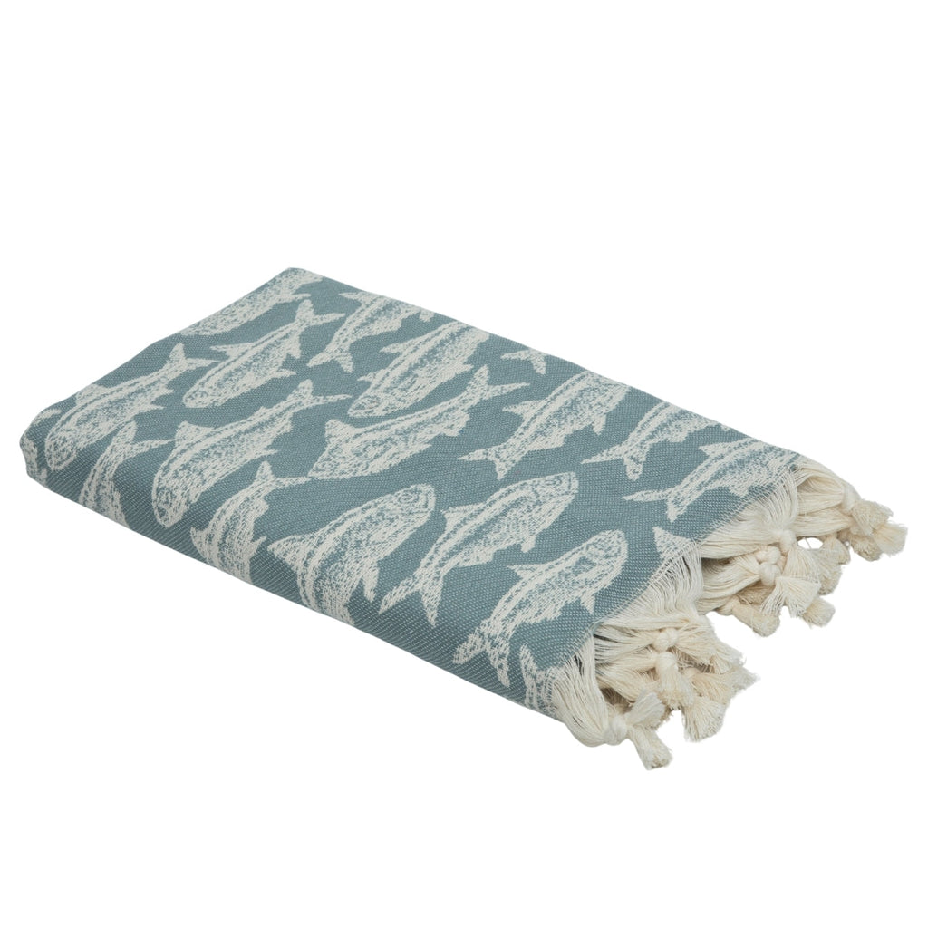 Poisson - Fouta Jacquard - Vert Sauge