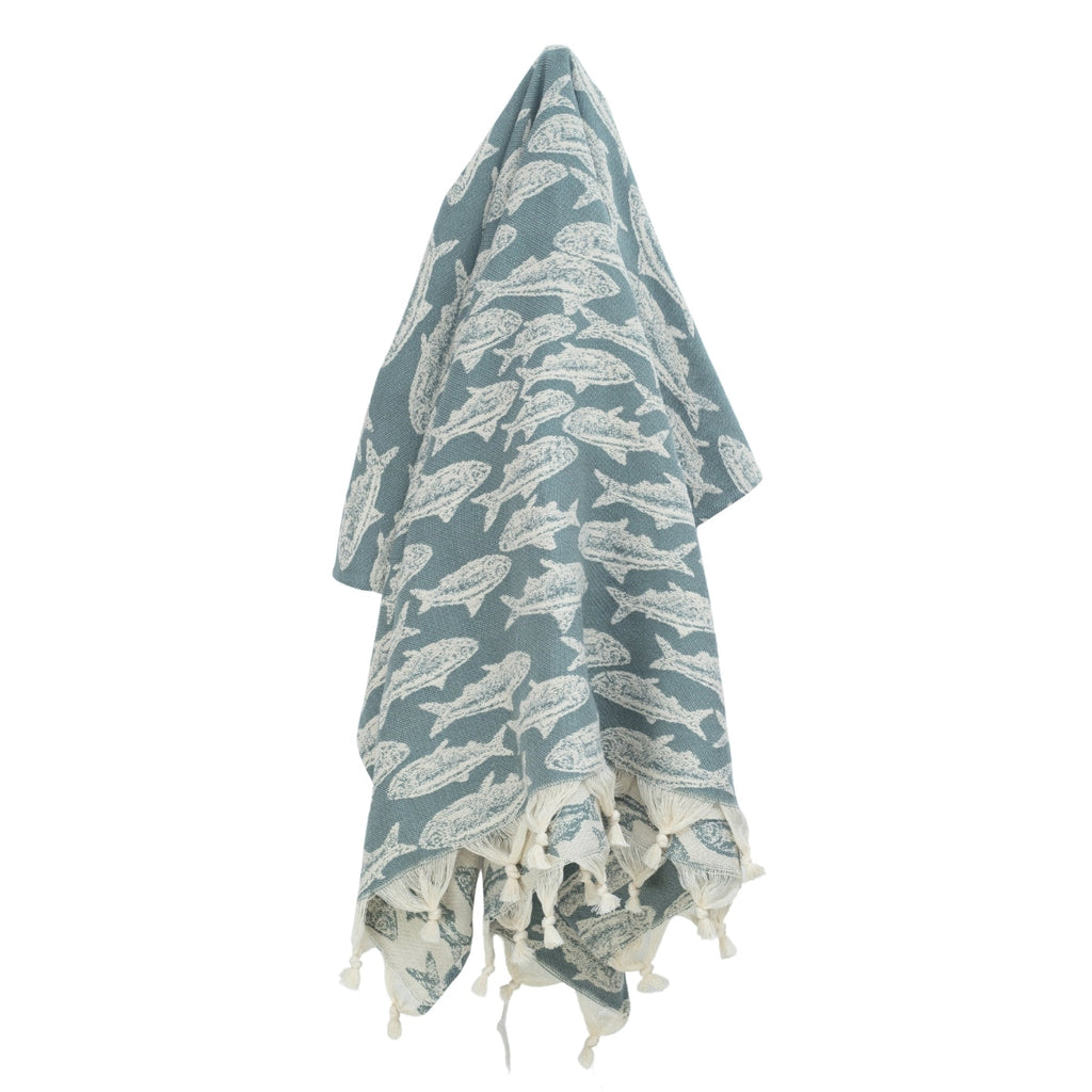 Poisson - Fouta Jacquard - Vert Sauge