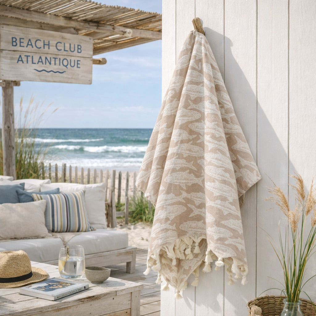 Poisson - Fouta Jacquard - Beige