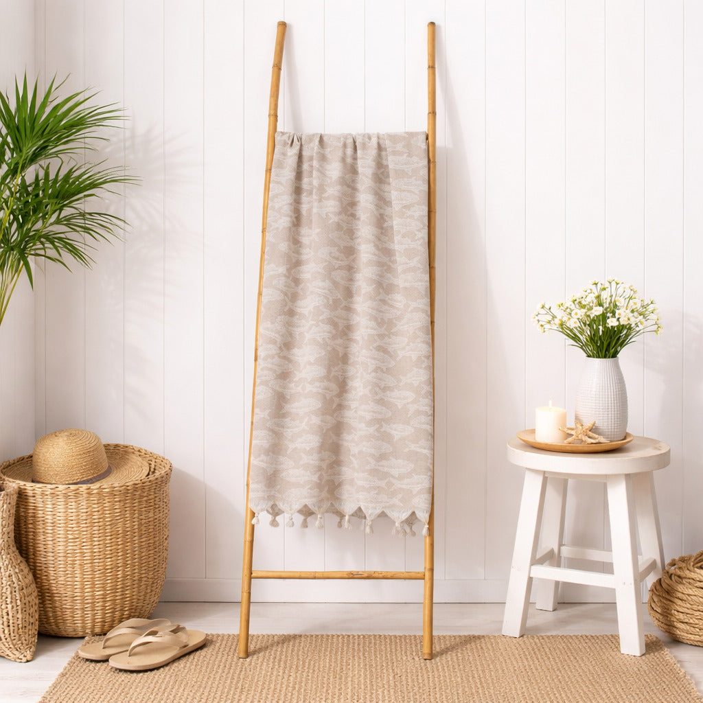 Poisson - Fouta Jacquard - Beige