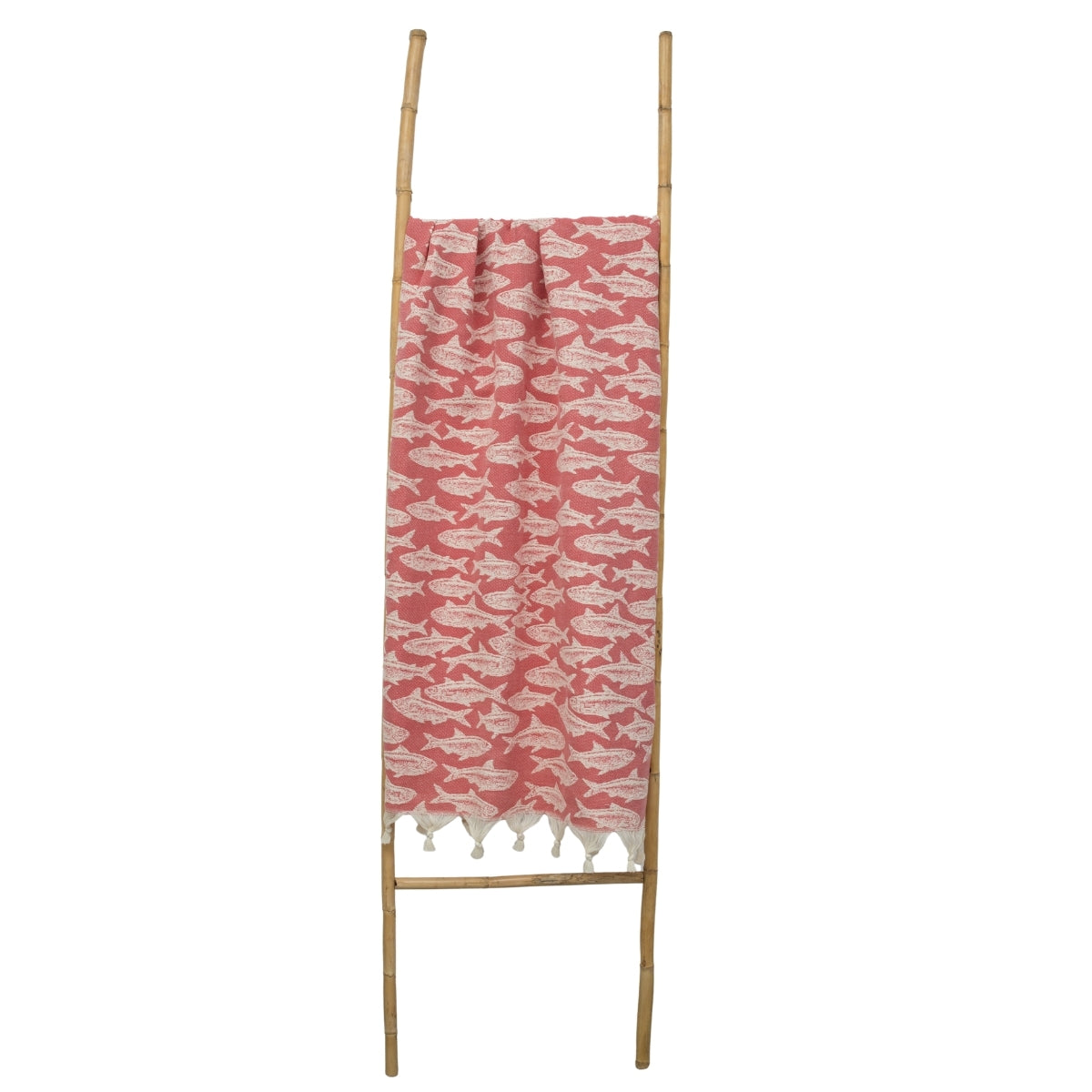 Poisson - Fouta Jacquard - Rouge Corail