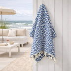 Feuille - Fouta Jacquard - Bleu Jean