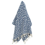 Feuille - Fouta Jacquard - Bleu Jean