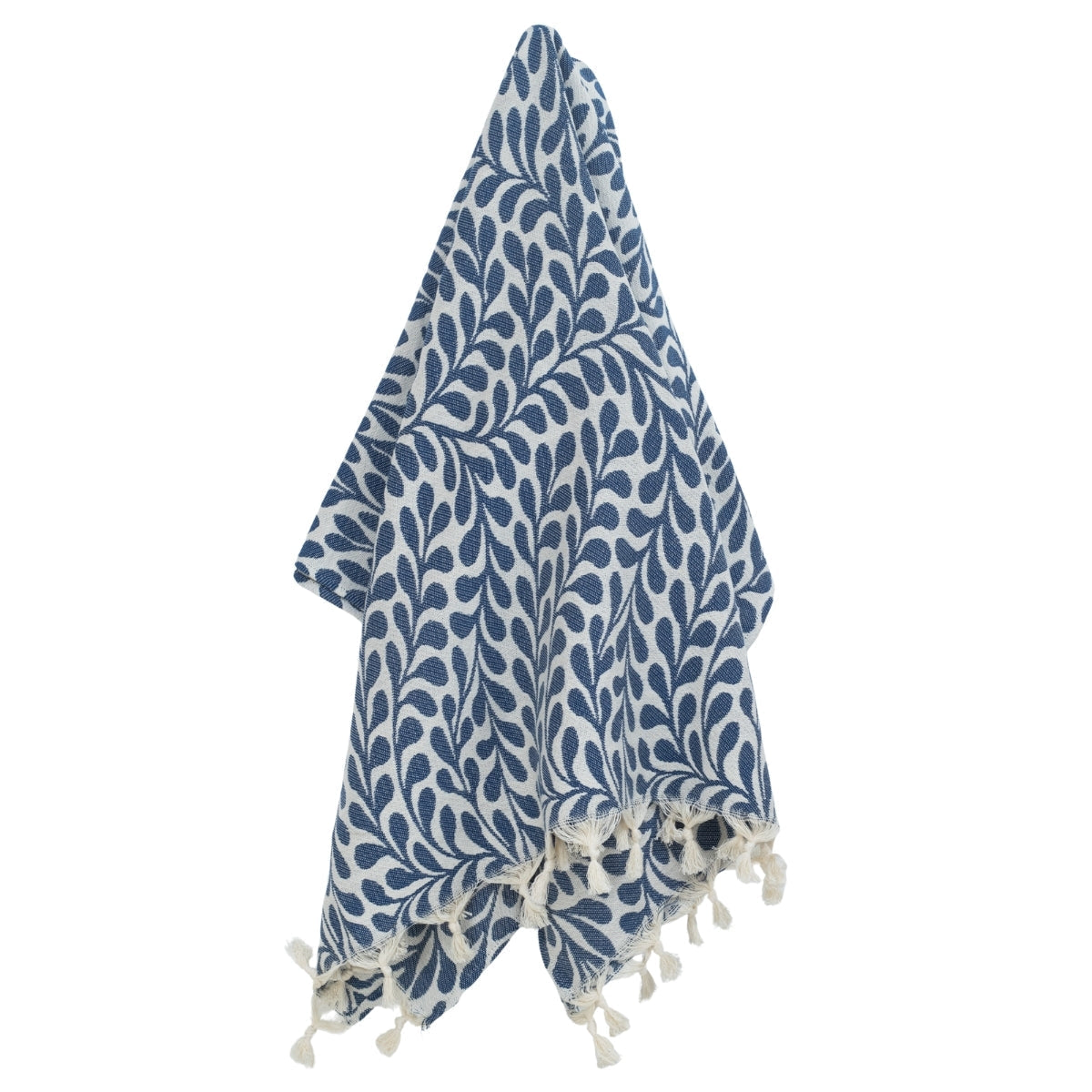 Feuille - Fouta Jacquard - Bleu Jean