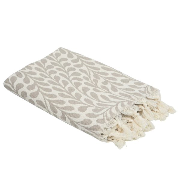 Feuille - Fouta Jacquard - Taupe Clair
