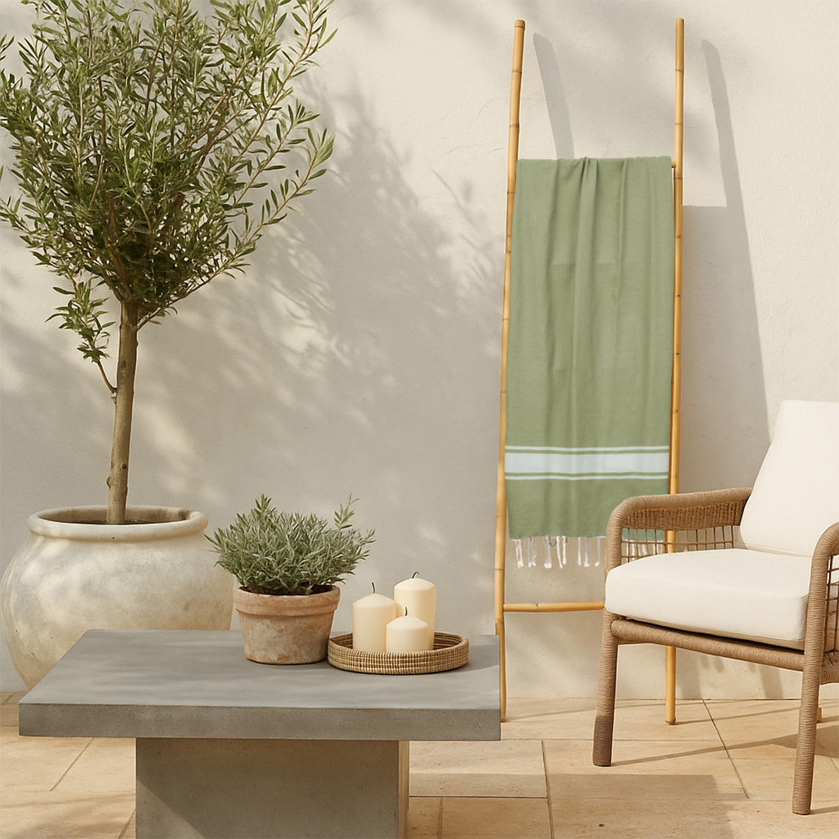 St Tropez - Fouta - Vert Amande