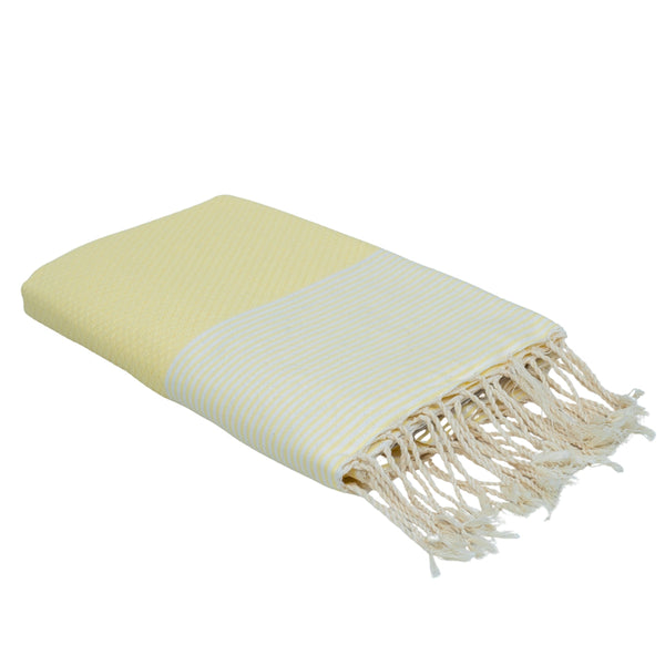 Ibiza - Fouta Nid D'Abeille - Jaune Pâle