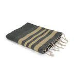 Hamptons - Fouta Nid D'Abeille - Vert Kaki/Or