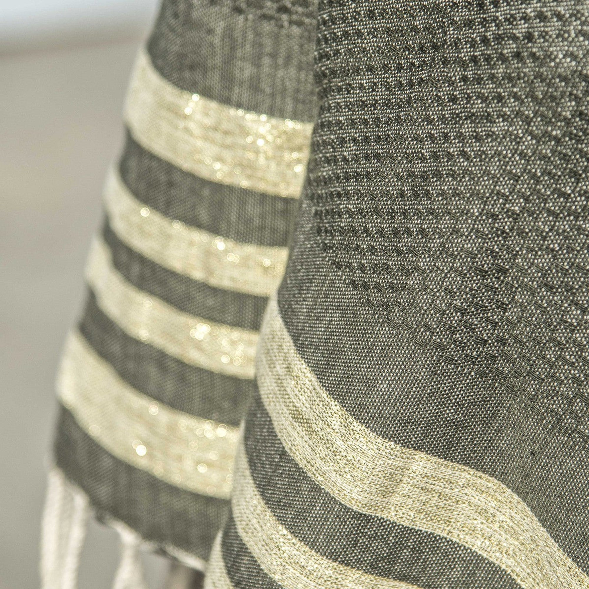 Hamptons - Fouta Nid D'Abeille - Vert Kaki/Or