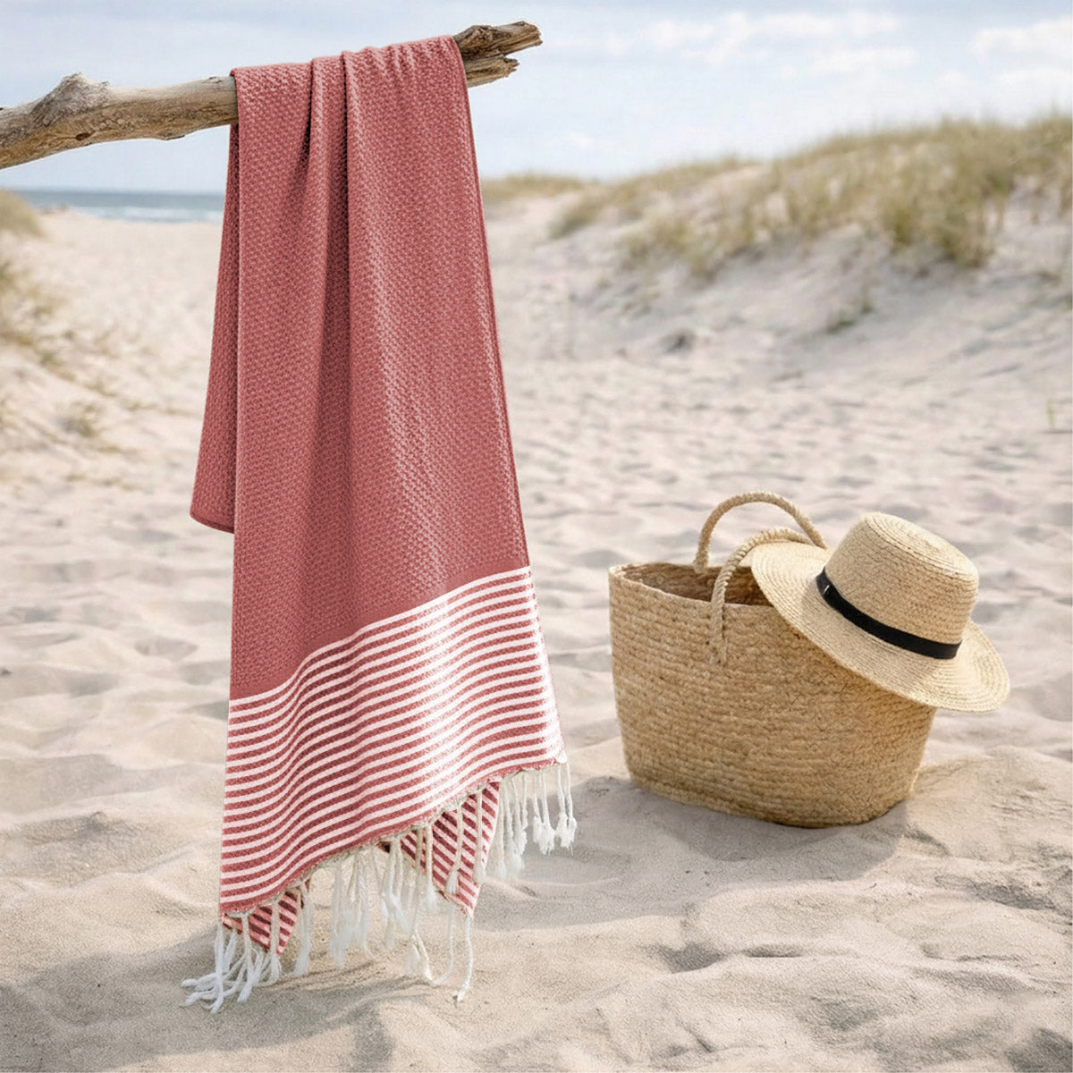Ibiza - Fouta Nid D'Abeille - Rose Argile