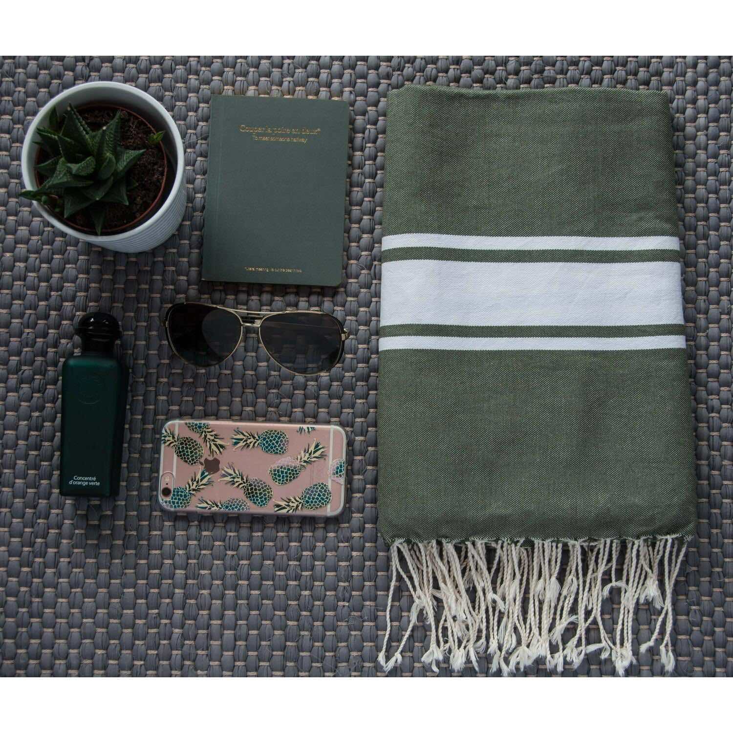 St Tropez - Fouta Xxl - Vert Kaki