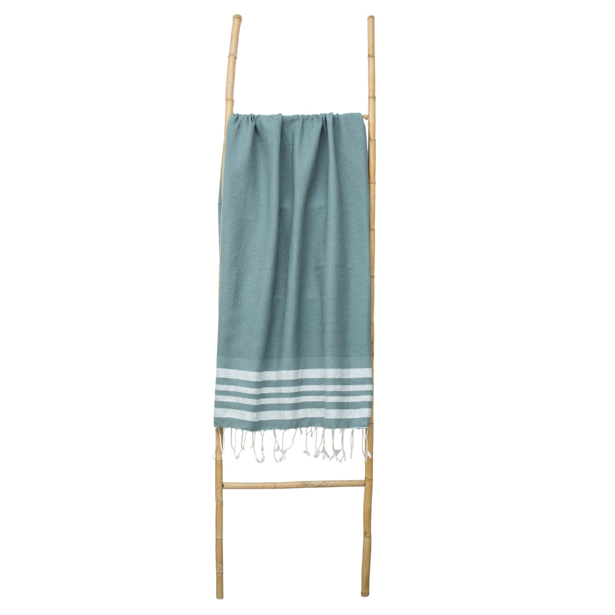 Hamptons - Fouta Nid D'Abeille - Vert Sauge/Argent