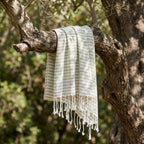 Bora Bora - Fouta Paréo - Vert Amande/Taupe Clair