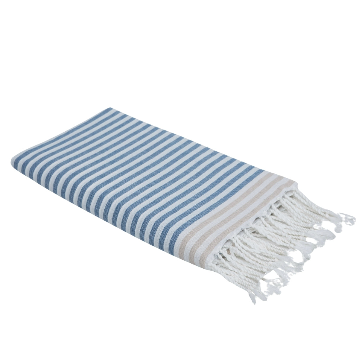 Bora Bora - Fouta Paréo - Bleu Orage/Beige
