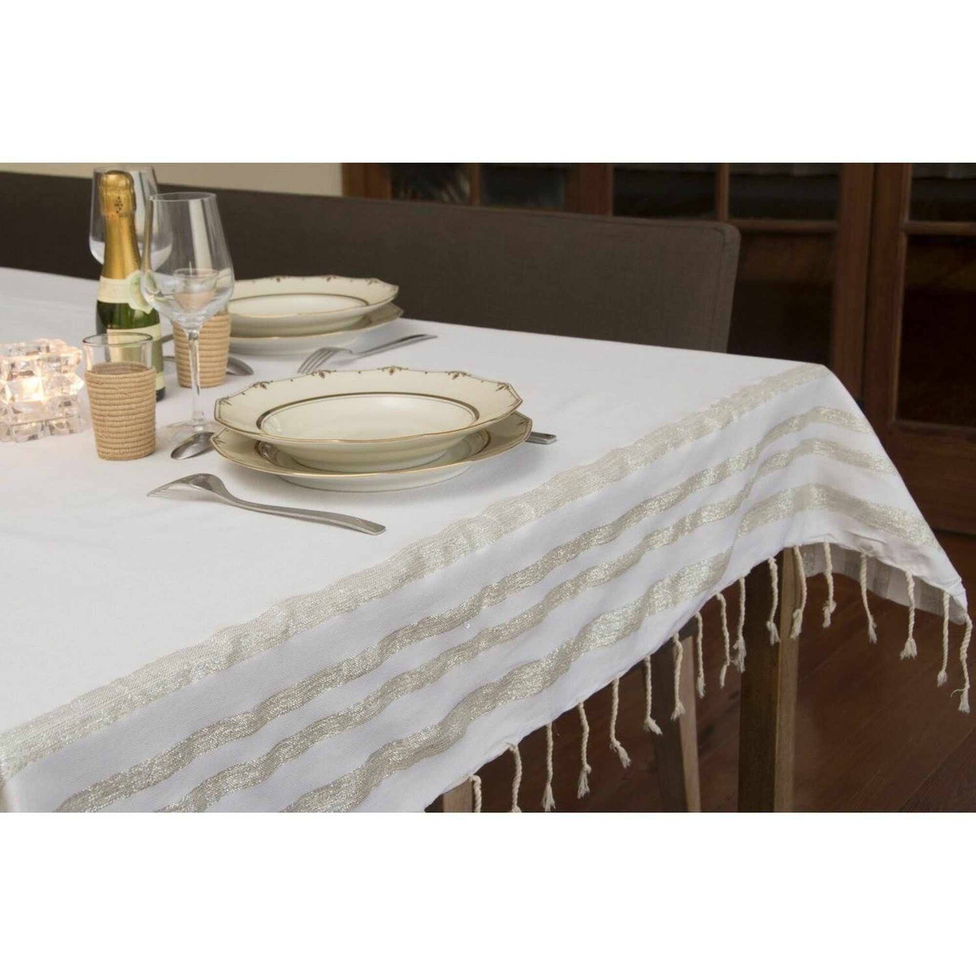 Hamptons - Nappe - Blanc/Argent