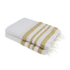 Hamptons - Fouta Xxl - Blanc/Or