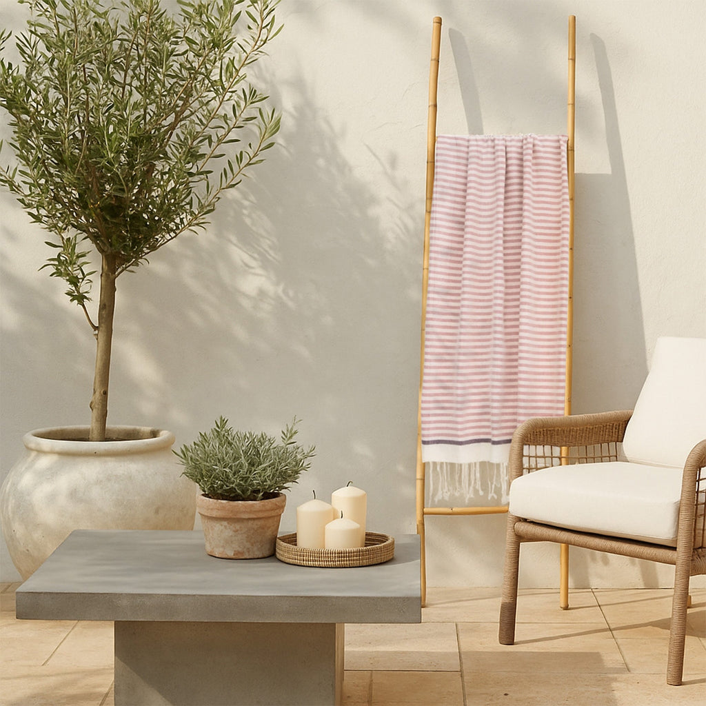 Biarritz - Fouta - Rose Poudré/Prune