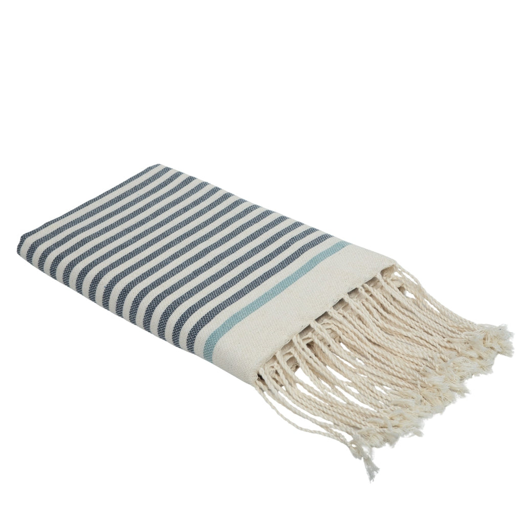 Biarritz - Fouta - Denim/Vert D'Eau