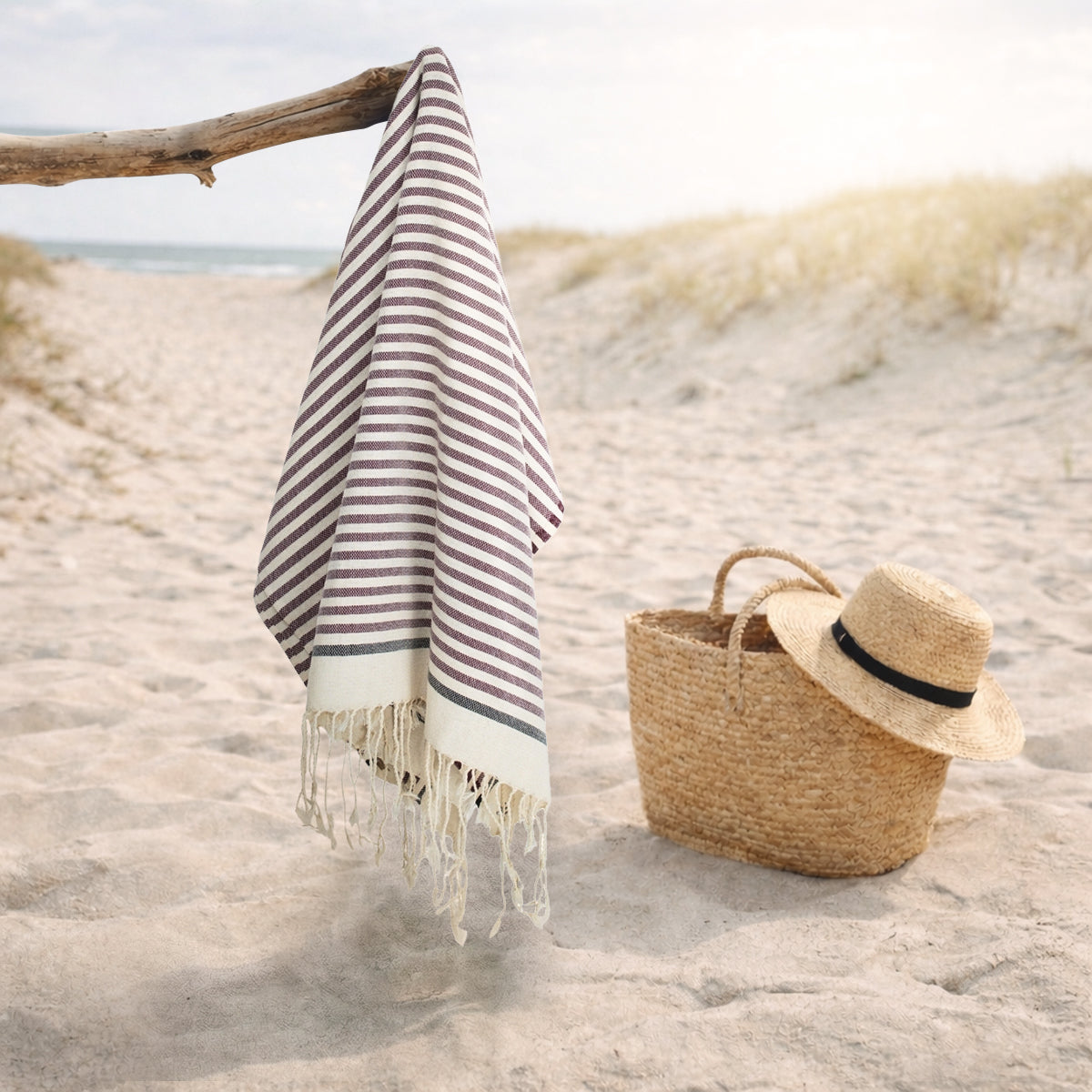 Biarritz - Fouta - Prune/Noir